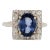 Blue Spinel and Diamond Cocktail ring in 14k White Gold, size 6.75 For Sale