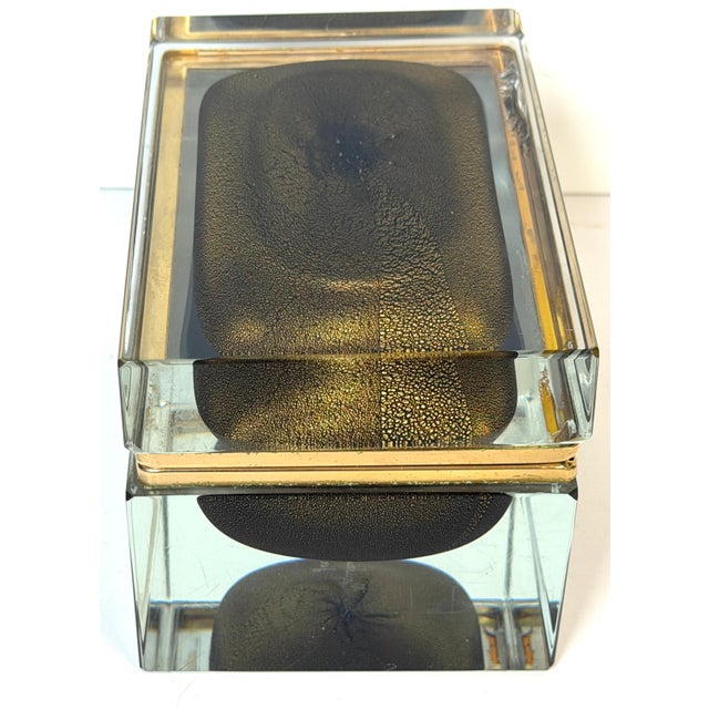 Signed Alessandro Mandruzzato for Design Guild Murano Sommerso Faceted Glass Box For Sale - Image 16 of 18