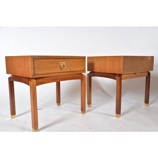 Mid-Century E-Gomme Collector Range Bedside Tables in Walnut and Brass from G Plan, 1960s, Set of 2 For Sale - Image 9 of 18