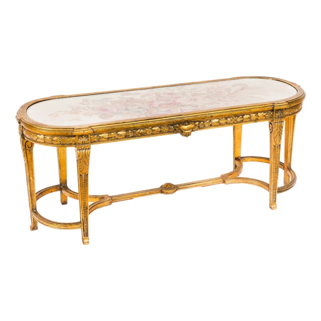 Low French Louis Revival Giltwood Coffee Table, 1930s For Sale