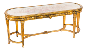Low French Louis Revival Giltwood Coffee Table, 1930s
