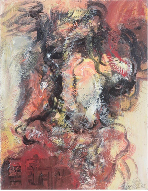 Erik Bille Christiansen, Behind Glass, Abstract Composition, 1993, Oil on Canvas