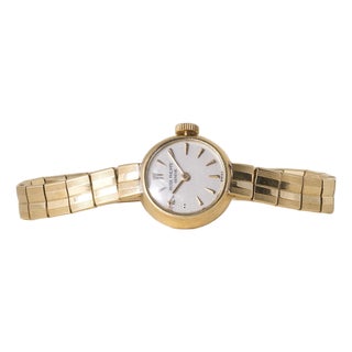 1950s Patek Philippe Silver Satin Dial on 18k Gold For Sale