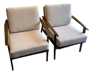 1970s Mid Century Modern Teak Chairs