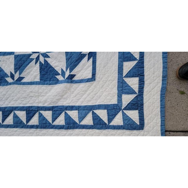 Blue Blue/White Contained Eight Point Star For Sale - Image 8 of 8