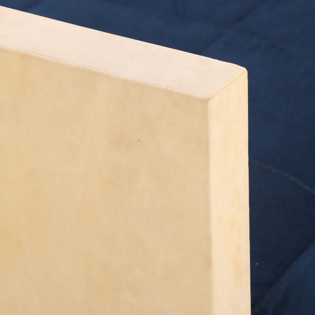 Early 21st Century Modernist Style Parchment-Upholstered Bench, in the Manner of Jean-Michel Frank For Sale - Image 5 of 6