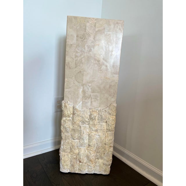 1980s Postmodern Tessellated Stone Pedestal Plinth For Sale - Image 4 of 8