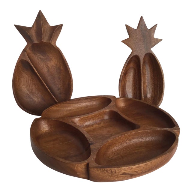 Monkey Wood Serving Trays - Set of 3 For Sale