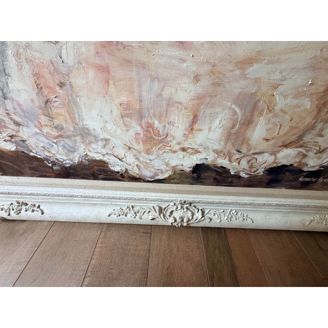 Vintage Floral Still Life Oil Painting by Rosalie Swerett in Ornate White Frame For Sale - Image 12 of 17
