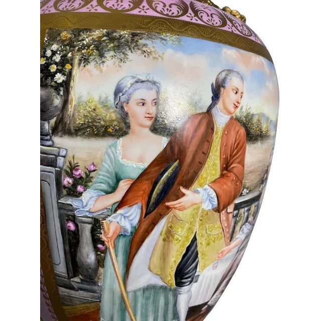 French Sèvres Porcelain Vases in Pink, 20th Century, Set of 2 For Sale - Image 5 of 16