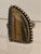 Mid 20th Century Triangular Tiger's Eye Beaded Sterling Ring Size 8 For Sale - Image 4 of 6