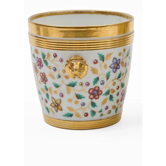 French Antique 19th Century French Empire Paris Porcelain Cachepot Flower Pot For Sale - Image 3 of 8