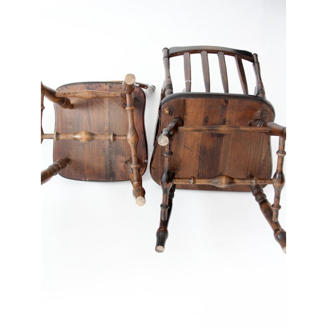 Vintage Bennington Vermont Windsor Dining Chairs Set of 5 For Sale - Image 16 of 18