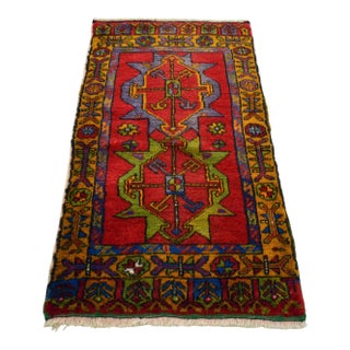 1960s Hand Knotted Door Mat, Entryway Rug, Bath Mat, Kitchen Decor, Small Rug, Turkish Rug - 2′ × 3′5″ For Sale
