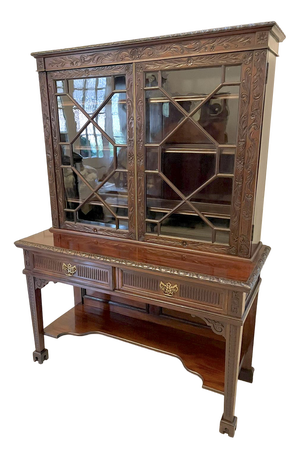 Victorian Carved Mahogany Display Cabinet by James Winter & Sons, London, 1860s
