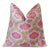 Pink Ikat Silk Velvet Pillow 20x20 | Handmade Luxury Designer Cushion For Sale