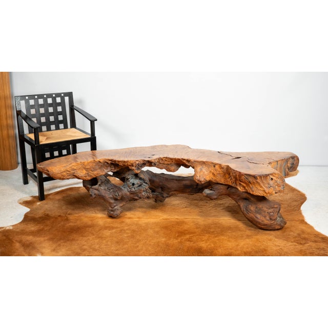 Vintage American Primitive Burlwood Live Edge Coffee Table For Sale - Image 18 of 18