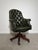 Chesterfield Director's Desk Chair in Green Leather For Sale - Image 3 of 10