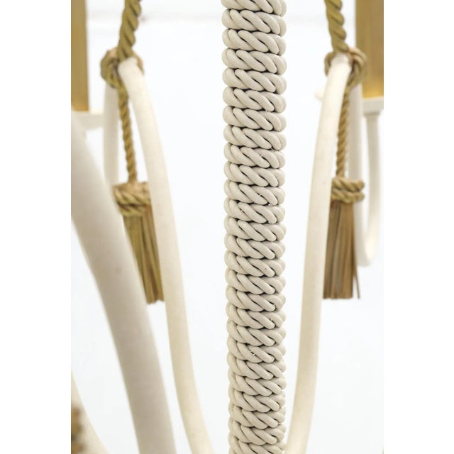 Metal Tassels & Twisted Rope Motive 8 Candles Light Fixture Chandelier For Sale - Image 9 of 13