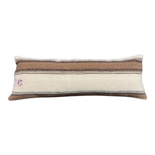 Turkish Hemp Pillow Cushion Natural Beige Brown Cushion Cover 14x40 For Sale