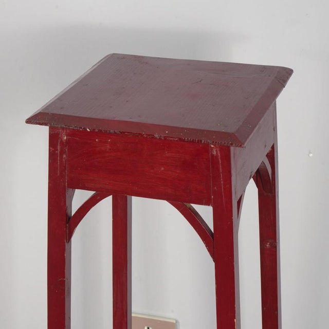 Liberty Trestle in Pompeian Red Painted Wood For Sale - Image 4 of 9