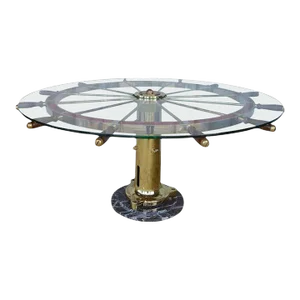 1920s Vintage Ship Helm Center Table