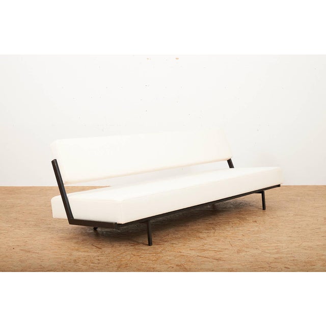 Daybed in Black Lacquered Metal, 1950s For Sale - Image 3 of 14