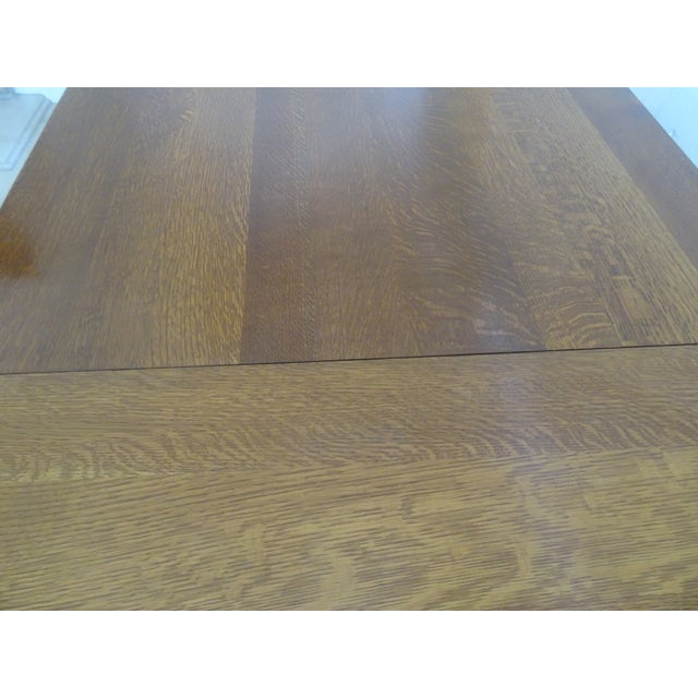 Wood Late 20th Century Stickley Key Hole Trestle Dinning Table For Sale - Image 7 of 8