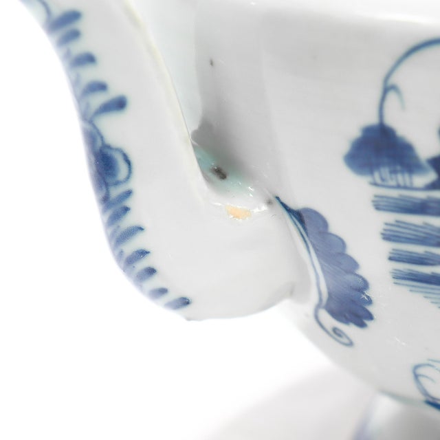 Antique Chinese Export Blue & White Canton Porcelain Tea Pot For Sale - Image 16 of 18