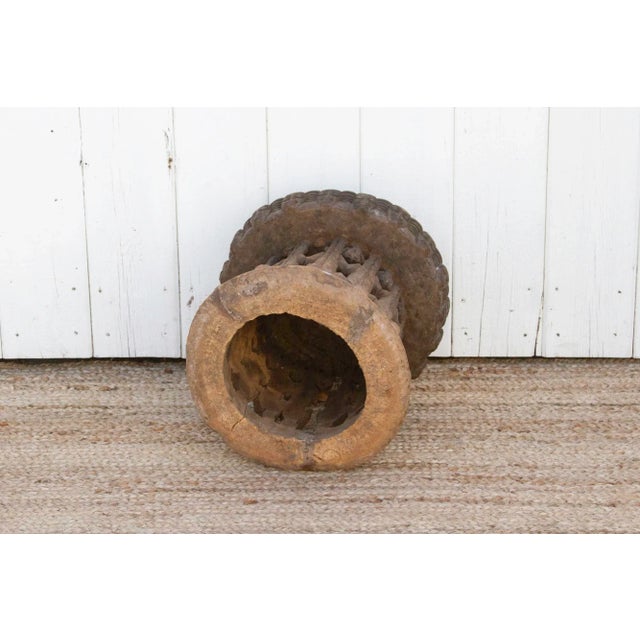 Brown Oxidized Wood African Ceremonial Stool For Sale - Image 8 of 10