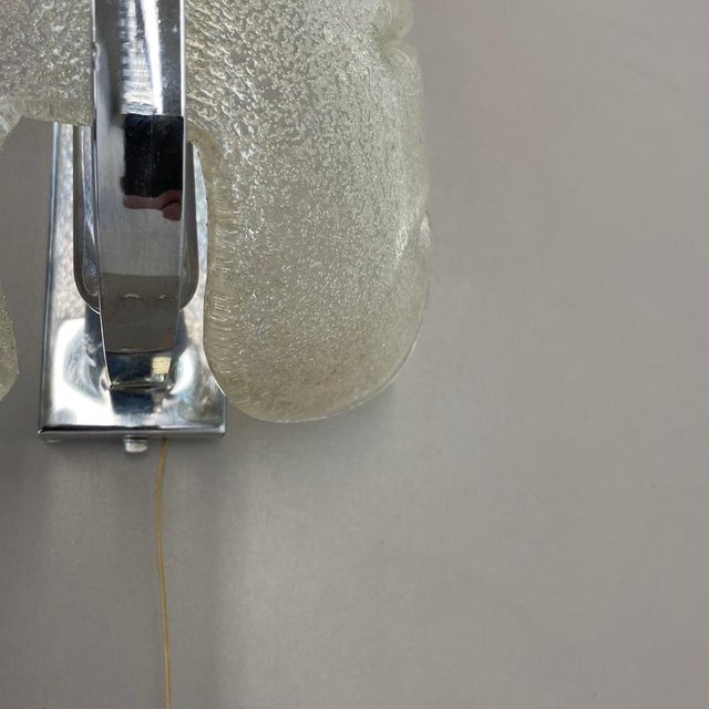 Large Murano Ice Glass Wall Light Sconce from SÖLKEN Leuchten, Germany, 1970s For Sale - Image 9 of 18