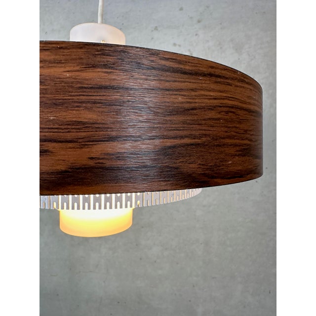 Vintage Pendant Lamp in Metal and Opaline, 1970s For Sale - Image 9 of 11