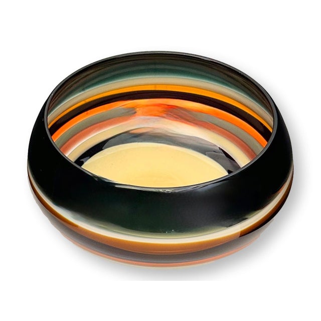 Signed Caleb Siemon Art Glass Bowl For Sale - Image 4 of 6