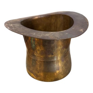 Mid Century Modern Brass Top Hat For Sale