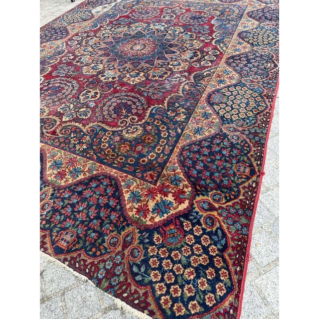 Distressed Kirman Rug, 1890s For Sale - Image 11 of 18