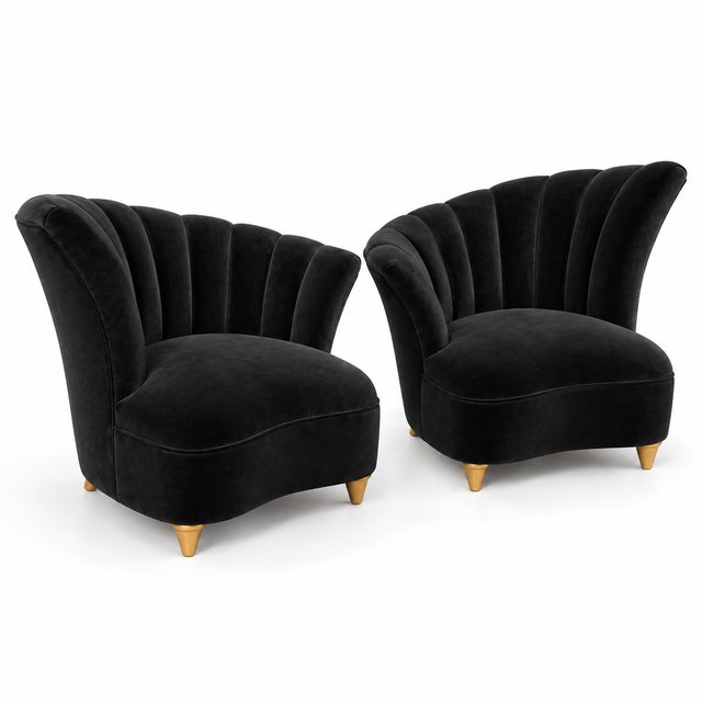 Mid Century Modern Fan Back Lounge Chairs For Sale - Image 9 of 11