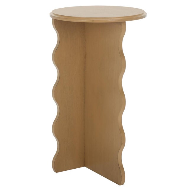 Lilith Wavy Accent Table in Desert Brown For Sale In Philadelphia - Image 6 of 8