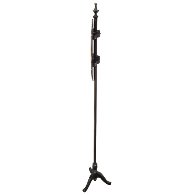 English Hand-Painted Heraldic Style Decorative Shield on Tripod Stand For Sale - Image 3 of 5