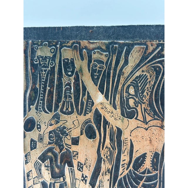 1970s Bruce Onobrakpeya, Mamiwata Voyage I, 1976, Metal Relief For Sale - Image 5 of 7