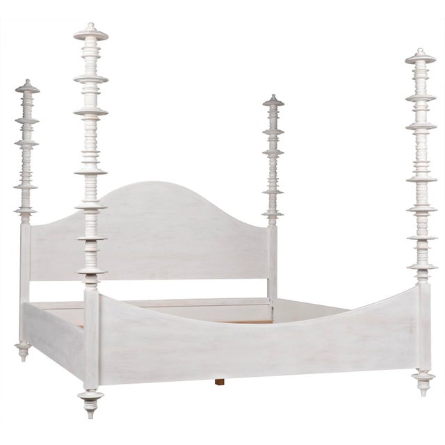 NOIR Ferret Bed, Eastern King, White Wash For Sale - Image 12 of 12