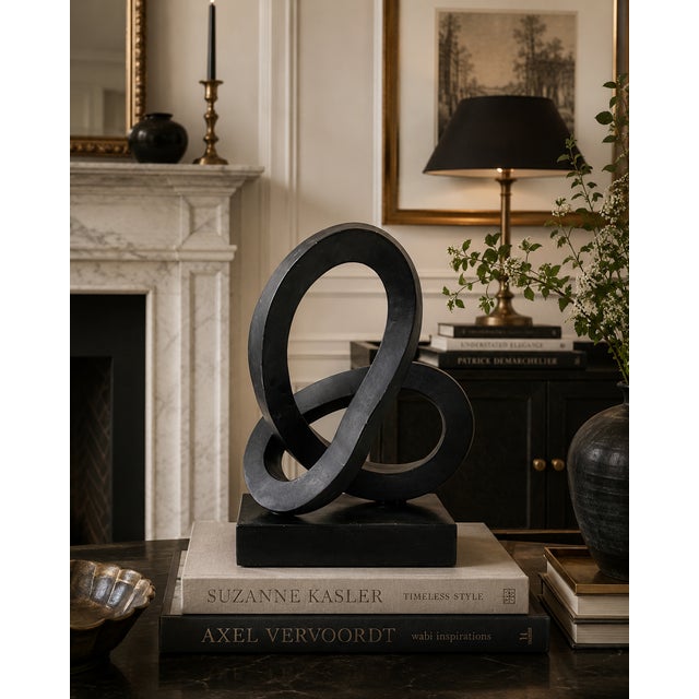 1970s Black Metal Infiniti Loop Sculpture For Sale - Image 4 of 4