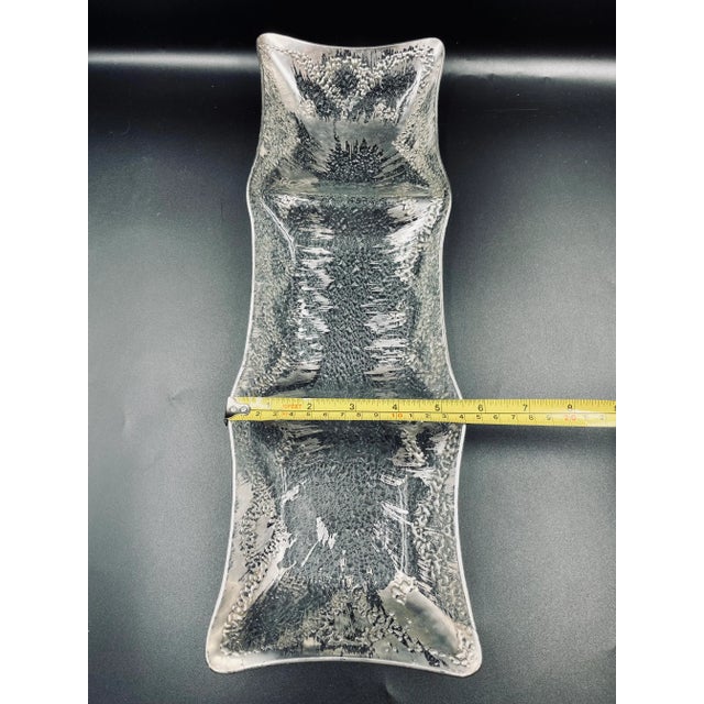 Vintage Dorothy Thorpe Silver “Atomic Splash” Indented Oblong Serving Platter and Corresponding Elongated Server- 2 Pieces For Sale - Image 12 of 13