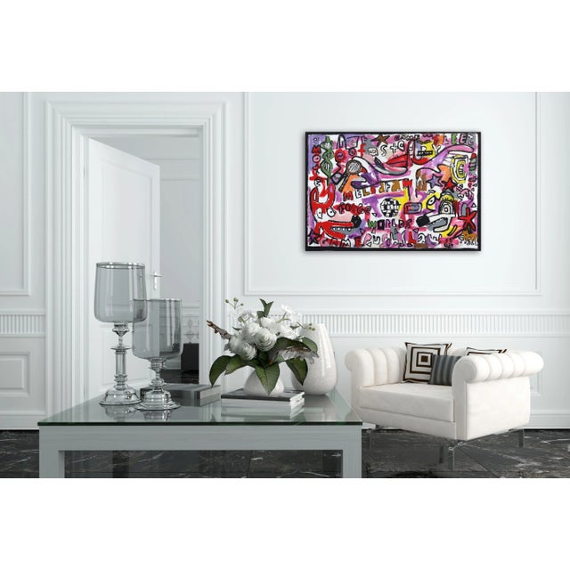 Textile "Just a Game" Contemporary Original Abstract Mixed-Media Painting by Jonas Fisch For Sale - Image 7 of 9