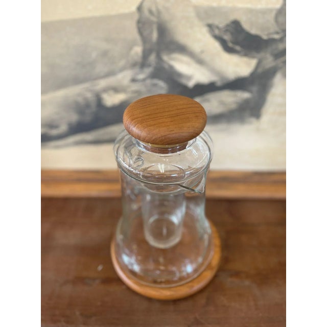 Vintage Pitcher With Teak Base and Lid For Sale - Image 4 of 9