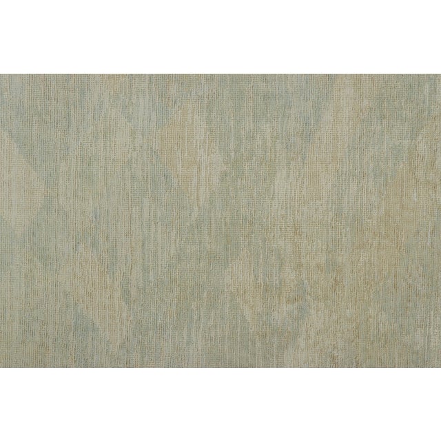 Contemporary Rug & Kilim’s Scandinavian Style Rug, Subtle Geometric Pattern in Cream and Blue For Sale - Image 3 of 8