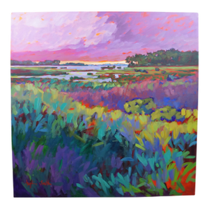 Betty Anglin Smith 1998 Ashepoo Marshland Oil Painting on Canvas 50"