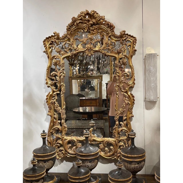 Brass Italian Carved and Giltwood Mirrors For Sale - Image 8 of 9