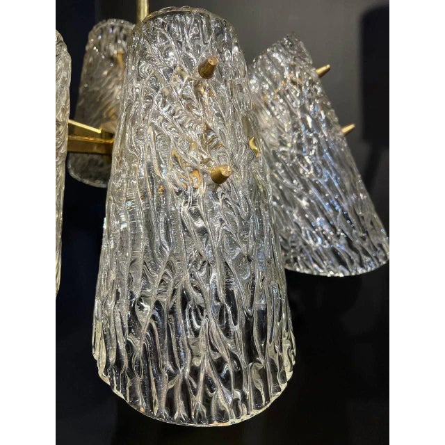 Gold 1930’s Barovier Six Lights Chandelier For Sale - Image 8 of 10