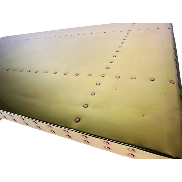 Vintage Sarreid Brass Clad Waterfall Coffee Table or Bench For Sale - Image 14 of 15