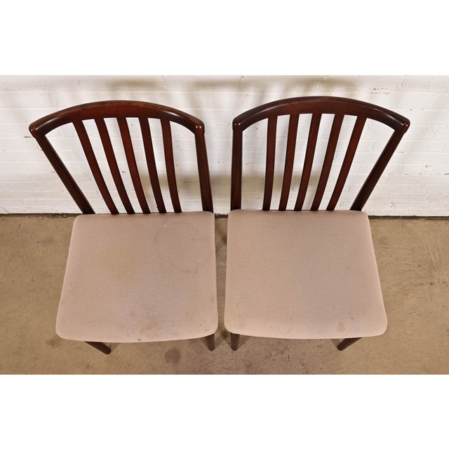 1960s Danish Modern Sculpted Solid Rosewood Side Chairs or Dining Chairs by Vamdrup Stolefabrik, Pair For Sale - Image 5 of 13